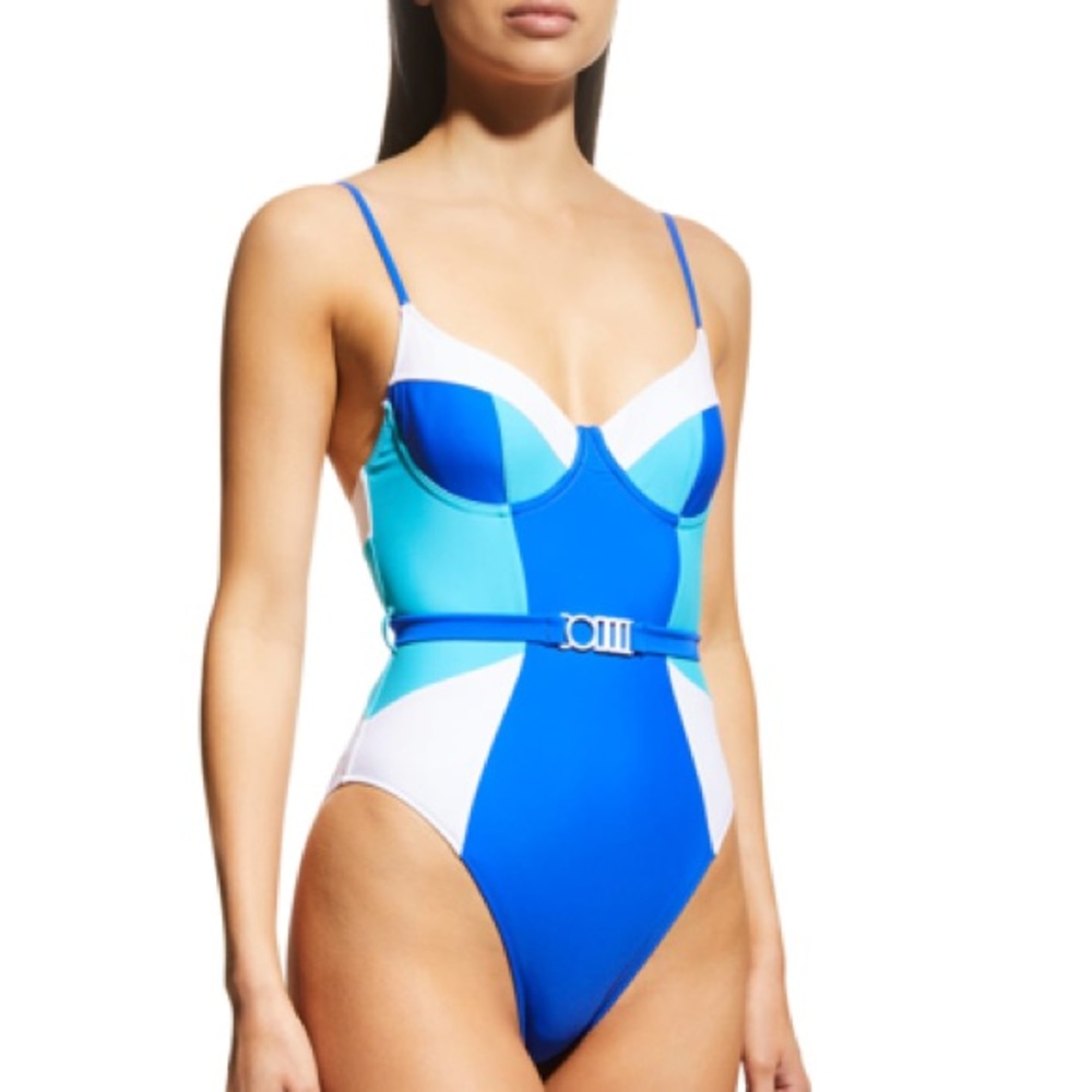 NWT - SOLID & STRIPED- The Spencer One Piece - Solid Colorblock - Blue Cobalt